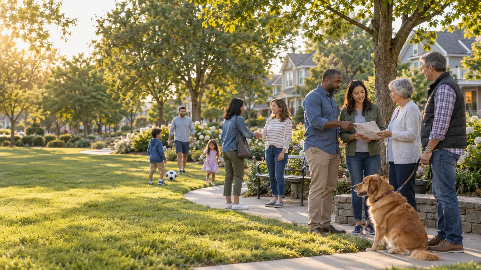 Neighbors gathering and sharing community information
